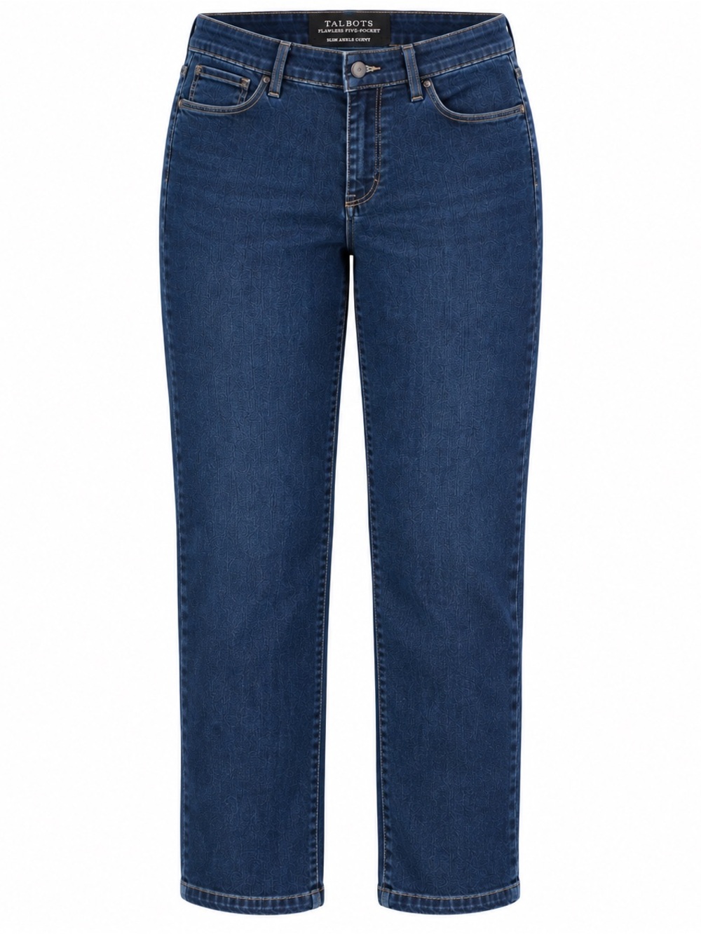 Talbots Straight-Leg Jeans in Deep Blue Denim Curvy Slim Ankle length